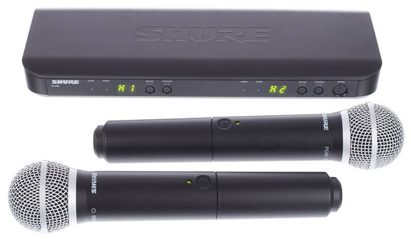 Double micros sans fil Shure à louer à Paris