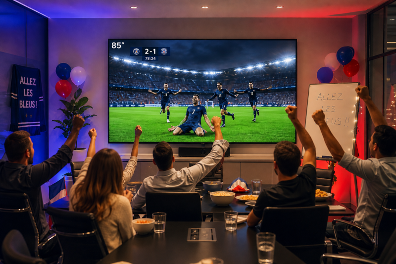 Retransmettre un match de football en entreprise à Paris