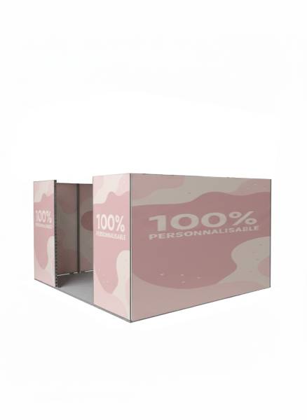 Stand de 4m X 4m avec toile tissée personnalisée à Paris