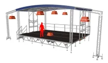 LOCATION DE SCÈNE MOBILE 48M2 AVEC COUVERTURE